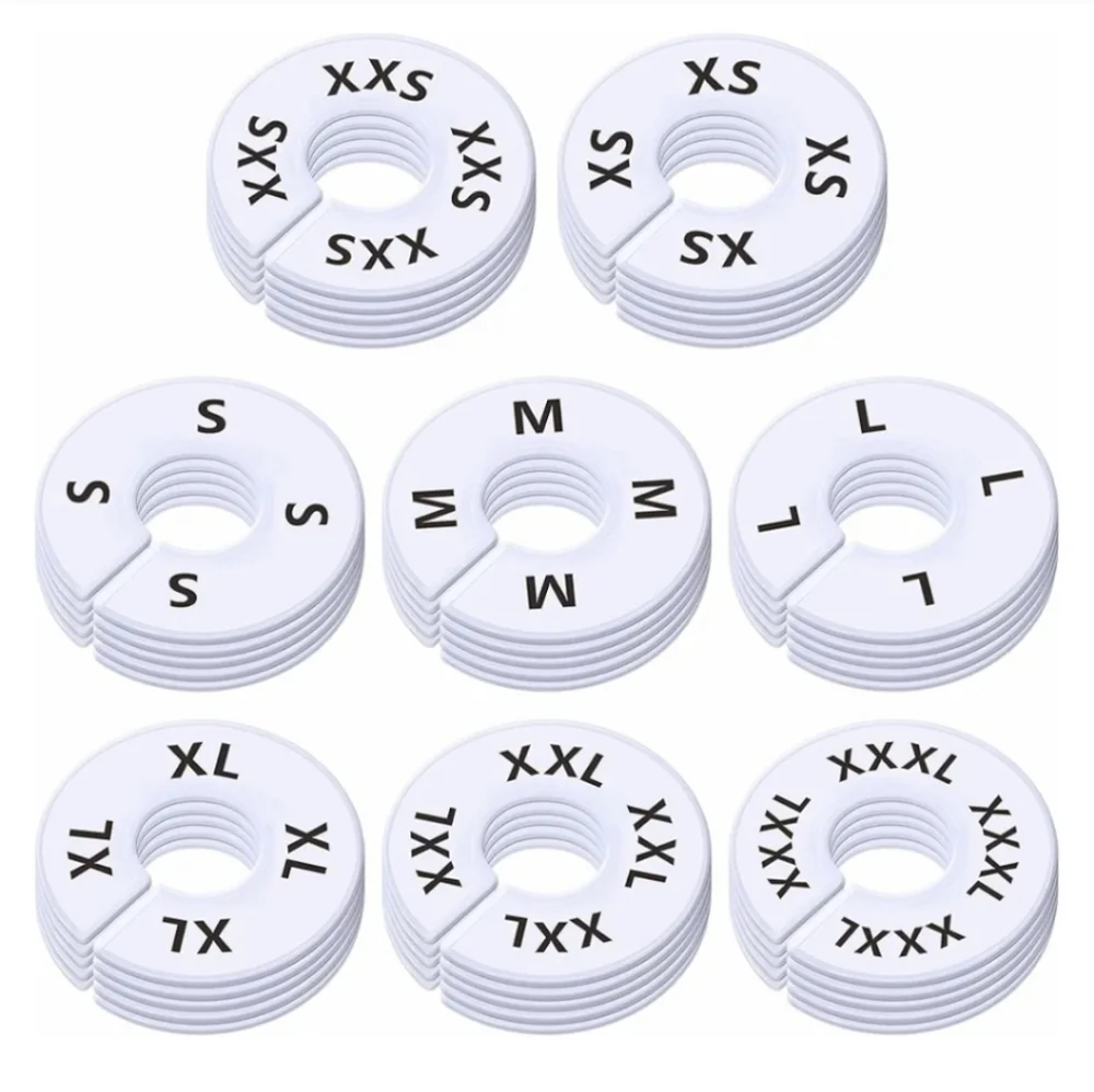 White Clothing Size Dividers Set